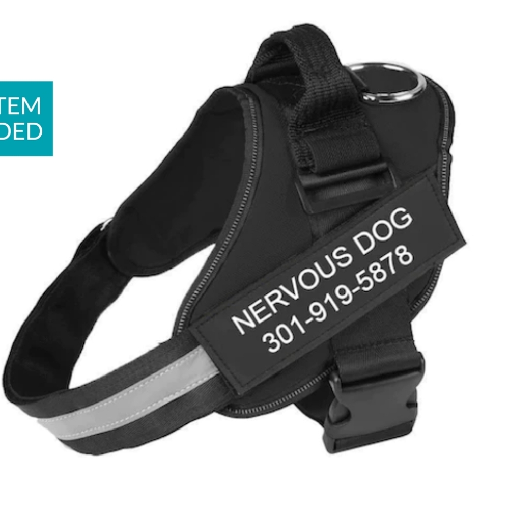 Dog harness black sz L